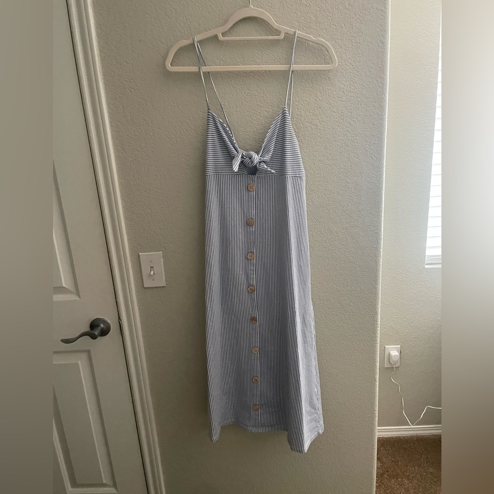 Zara light blue pin stripe dress